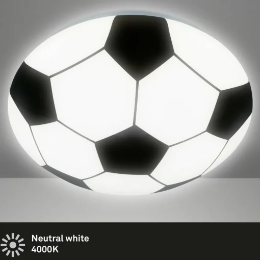 Briloner Plafonnier LED Football, noir/blanc, Ø 27,5 cm| Plafonniers Led|Plafonniers