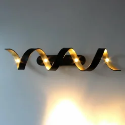 Eco-Light Plafonnier LED Helix en noir-doré| Plafonniers Led|Plafonniers