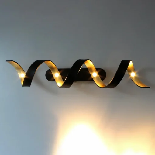 Eco-Light Plafonnier LED Helix en noir-doré| Plafonniers Led|Plafonniers