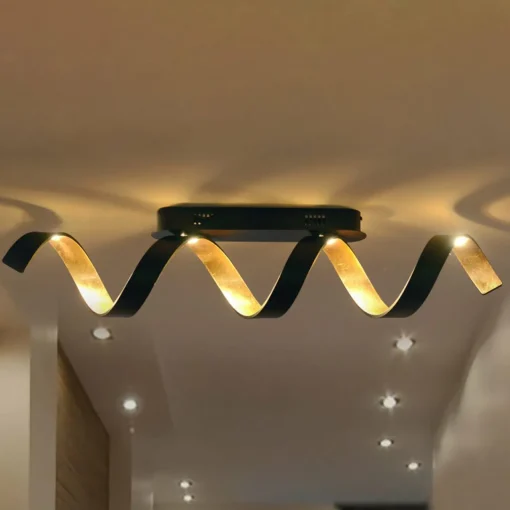 Eco-Light Plafonnier LED Helix en noir-doré| Plafonniers Led|Plafonniers