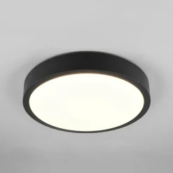 Trio Lighting Plafonnier LED Iseo, noir, Ø 40 cm, intensité variable, bois| Plafonniers Led|Plafonniers