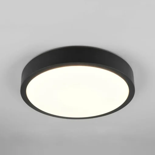 Trio Lighting Plafonnier LED Iseo, noir, Ø 40 cm, intensité variable, bois| Plafonniers Led|Plafonniers