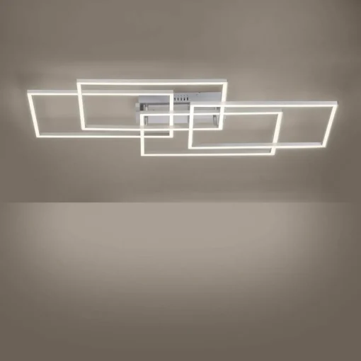 JUST LIGHT. Plafonnier LED Iven, dim, acier, 95x51,5cm| Plafonniers Led|Plafonniers