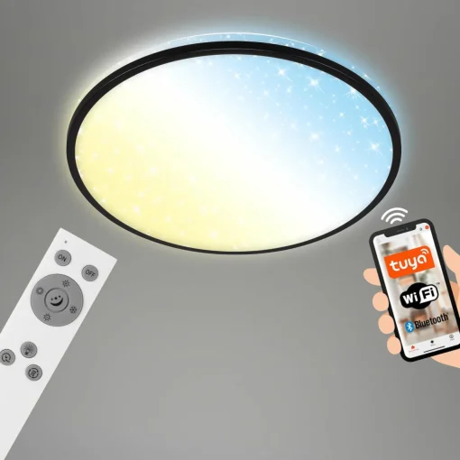 Briloner Plafonnier LED Ivy Sky S, décor étoiles, Ø 49 cm| Plafonniers Led|Plafonniers