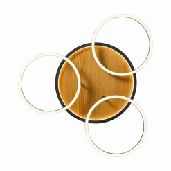 Eco-Light Plafonnier LED Kiru, pin, longueur 60,8 cm, à 3 lampes, bois| Plafonniers Led|Plafonniers