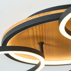Eco-Light Plafonnier LED Kiru, pin, longueur 60,8 cm, à 3 lampes, bois| Plafonniers Led|Plafonniers