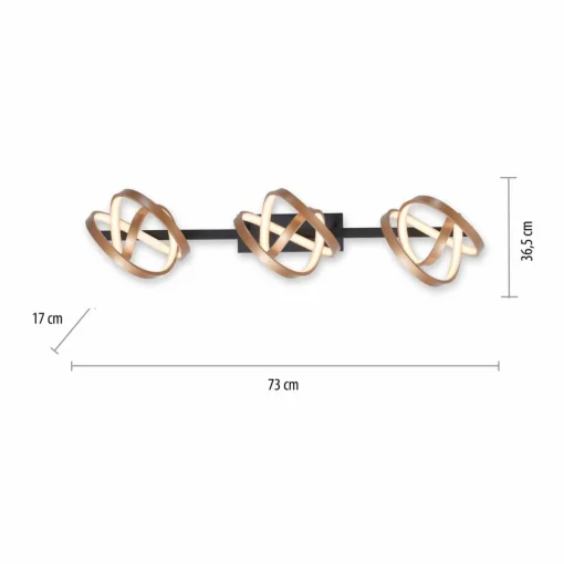 Paul Neuhaus Plafonnier LED Loop, dimmable, à trois lampes| Plafonniers Led|Plafonniers