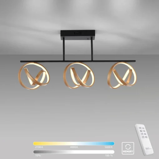 Paul Neuhaus Plafonnier LED Loop, dimmable, à trois lampes| Plafonniers Led|Plafonniers
