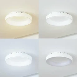 Lucande Plafonnier LED Samvel, Ø 38,4 cm, blanc, fer| Plafonniers Led|Plafonniers