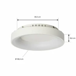Lucande Plafonnier LED Samvel, Ø 38,4 cm, blanc, fer| Plafonniers Led|Plafonniers