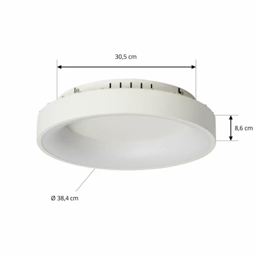 Lucande Plafonnier LED Samvel, Ø 38,4 cm, blanc, fer| Plafonniers Led|Plafonniers