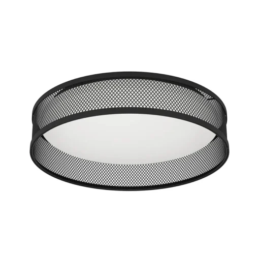 EGLO Plafonnier LED Luppineria tressage acier, noir| Plafonniers Led|Plafonniers