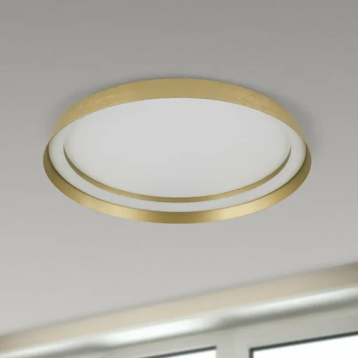 ORION Plafonnier LED Manta, Ø 45 cm, doré, aluminium, up/down| Plafonniers Led|Plafonniers
