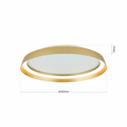 ORION Plafonnier LED Manta, Ø 45 cm, doré, aluminium, up/down| Plafonniers Led|Plafonniers