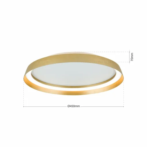 ORION Plafonnier LED Manta, Ø 45 cm, doré, aluminium, up/down| Plafonniers Led|Plafonniers