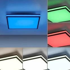 JUST LIGHT. Plafonnier LED Mario, CTT, RVB, 45x45 cm, noir| Plafonniers Led|Plafonniers