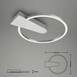 Briloner Plafonnier LED Nico, 3 000 K, rond, chromé| Luminaires Led D'Intérieur