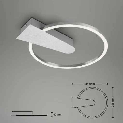 Briloner Plafonnier LED Nico, 3 000 K, rond, chromé| Luminaires Led D'Intérieur