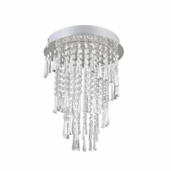 Reality Leuchten Plafonnier LED Pomp, Ø 30 cm, chrome, acrylique/métal, CCT| Plafonniers Led|Plafonniers