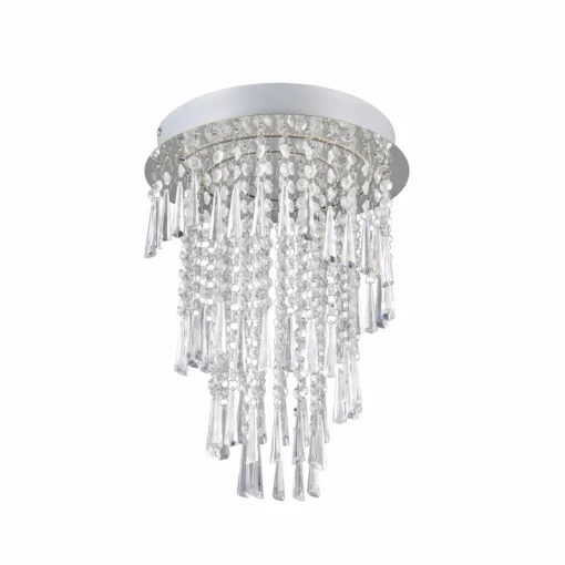 Reality Leuchten Plafonnier LED Pomp, Ø 30 cm, chrome, acrylique/métal, CCT| Plafonniers Led|Plafonniers