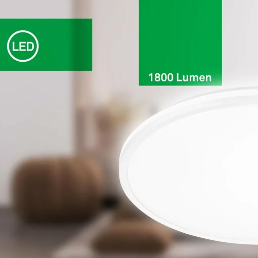 Briloner Plafonnier LED Pulap A, blanc, Ø 33 cm, plastique| Plafonniers Led|Plafonniers