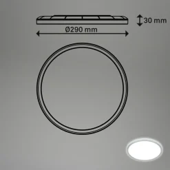 Briloner Plafonnier LED Pulap, chrome mat, Ø 29 cm, plastique, IP44| Luminaires Led D'Intérieur