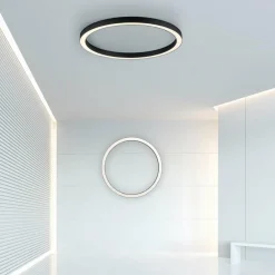 PURE Plafonnier LED Lines, Ø 70 cm, anthracite, CCT, télécommande| Plafonniers Led|Plafonniers