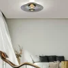 PURE Plafonnier LED Vitrum, gris, verre/aluminium, Ø 45 cm| Plafonniers Led|Plafonniers