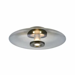 PURE Plafonnier LED Vitrum, gris, verre/aluminium, Ø 45 cm| Plafonniers Led|Plafonniers