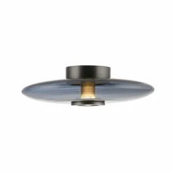 PURE Plafonnier LED Vitrum, gris, verre/aluminium, Ø 45 cm| Plafonniers Led|Plafonniers