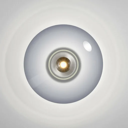 PURE Plafonnier LED Vitrum, gris, verre/aluminium, Ø 45 cm| Plafonniers Led|Plafonniers