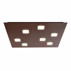 Fabbian Plafonnier LED Quarter rectangulaire, 7 LED, brun| Plafonniers Led|Plafonniers