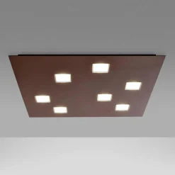 Fabbian Plafonnier LED Quarter rectangulaire, 7 LED, brun| Plafonniers Led|Plafonniers