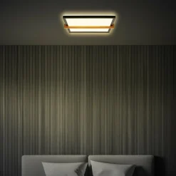 Briloner Plafonnier LED Remsa, 29x31,5 cm, plastique, noir| Plafonniers Led|Plafonniers