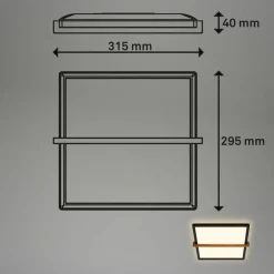 Briloner Plafonnier LED Remsa, 29x31,5 cm, plastique, noir| Plafonniers Led|Plafonniers