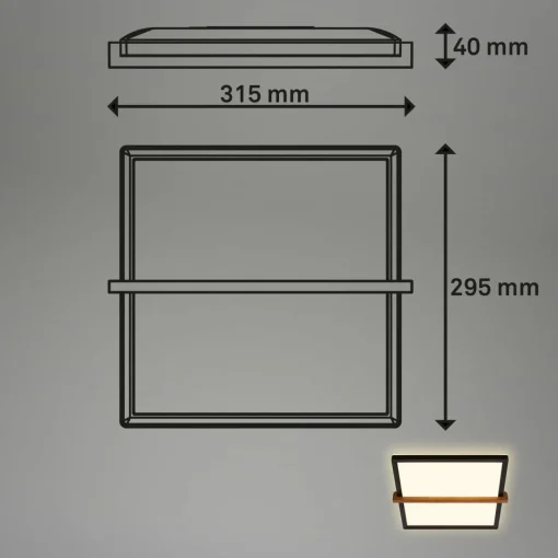 Briloner Plafonnier LED Remsa, 29x31,5 cm, plastique, noir| Plafonniers Led|Plafonniers