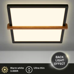 Briloner Plafonnier LED Remsa, 29x31,5 cm, plastique, noir| Plafonniers Led|Plafonniers
