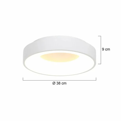 Steinhauer Plafonnier LED Ringlede, 2.700 K, Ø 38 cm, blanc, métal| Luminaires Led D'Intérieur