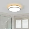 Lindby Plafonnier LED rond Lyss avec bord chromé, IP44| Plafonniers Led|Plafonniers