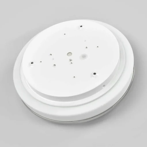 Lindby Plafonnier LED rond Lyss avec bord chromé, IP44| Plafonniers Led|Plafonniers
