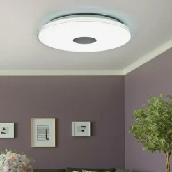 Trio Lighting Plafonnier LED rond Shogun avec aspect scintillant| Plafonniers Led|Plafonniers