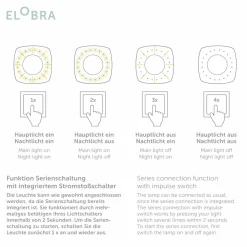Elobra Plafonnier LED Scandi Savanne, orange, 58 cm, bois| Plafonniers Led|Plafonniers
