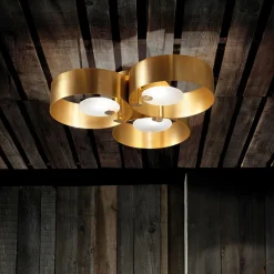 Masiero Plafonnier LED Sound à 3 lampes, doré| Plafonniers Led|Plafonniers