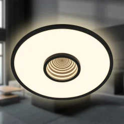 Briloner Plafonnier LED Toro, noir, Ø 42 cm, plastique| Luminaires Led D'Intérieur