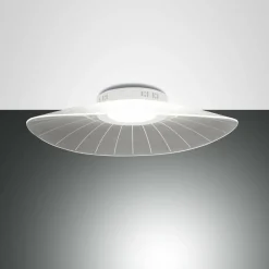Fabas Luce Plafonnier LED Vela, blanc/transparent, acrylique, intensité variable| Plafonniers Led|Plafonniers