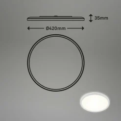 Briloner Plafonnier pour salle de bain LED Slim Drip, blanc, Ø 42 cm| Plafonniers Led|Plafonniers