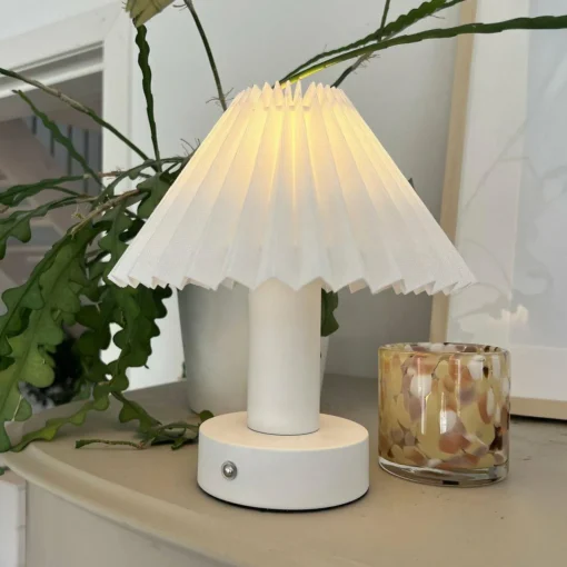 PR Home Lampe à poser LED rechargeable Tiara, blanc/blanc, hauteur 24 cm| Lampes À Poser Led|Lampes À Poser Et Lampes De Table
