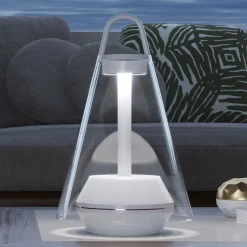 Prandina Shuttle lampe à poser blanche verre clair| Lampes À Poser Led|Lampes À Poser Et Lampes De Table