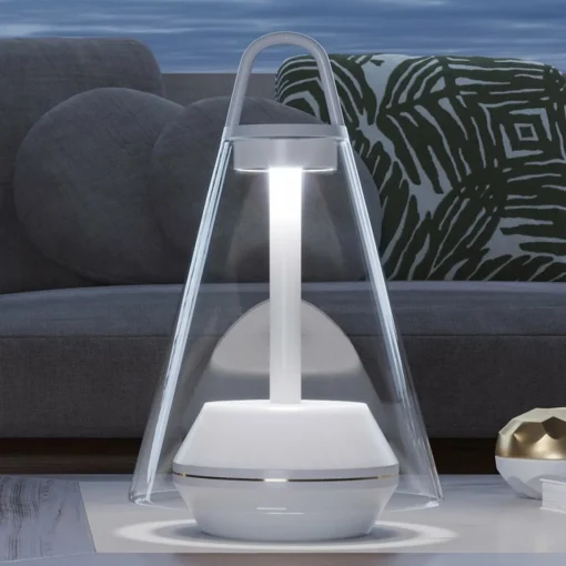 Prandina Shuttle lampe à poser blanche verre clair| Lampes À Poser Led|Lampes À Poser Et Lampes De Table