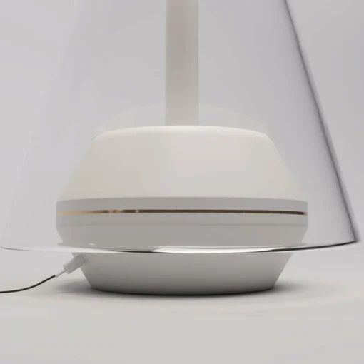 Prandina Shuttle lampe à poser blanche verre clair| Lampes À Poser Led|Lampes À Poser Et Lampes De Table